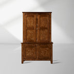 Stefania Küchenschrank aus Pappelholz, Canaletto Sideboard, Buffet, hohes Möbelstück mit Blumenmotiv für Wohnzimmer, Eingangsbereich