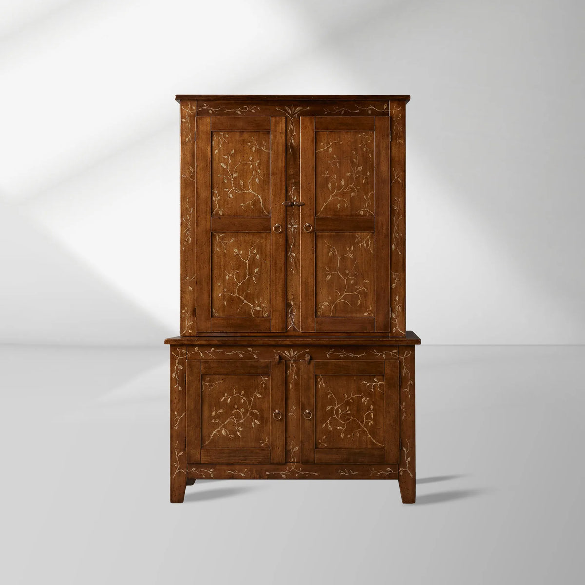 Stefania Küchenschrank aus Pappelholz, Canaletto Sideboard, Buffet, hohes Möbelstück mit Blumenmotiv für Wohnzimmer, Eingangsbereich