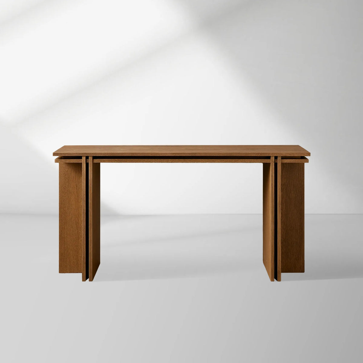 Eaves Layered Oak Entrance Console Table Modern Minimalism Style Wood Entryways Wallway Table