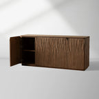 Buffet bahut en bois Norris Modern avec base en fibre de verre