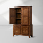 Stefania Küchenschrank aus Pappelholz, Canaletto Sideboard, Buffet, hohes Möbelstück mit Blumenmotiv für Wohnzimmer, Eingangsbereich