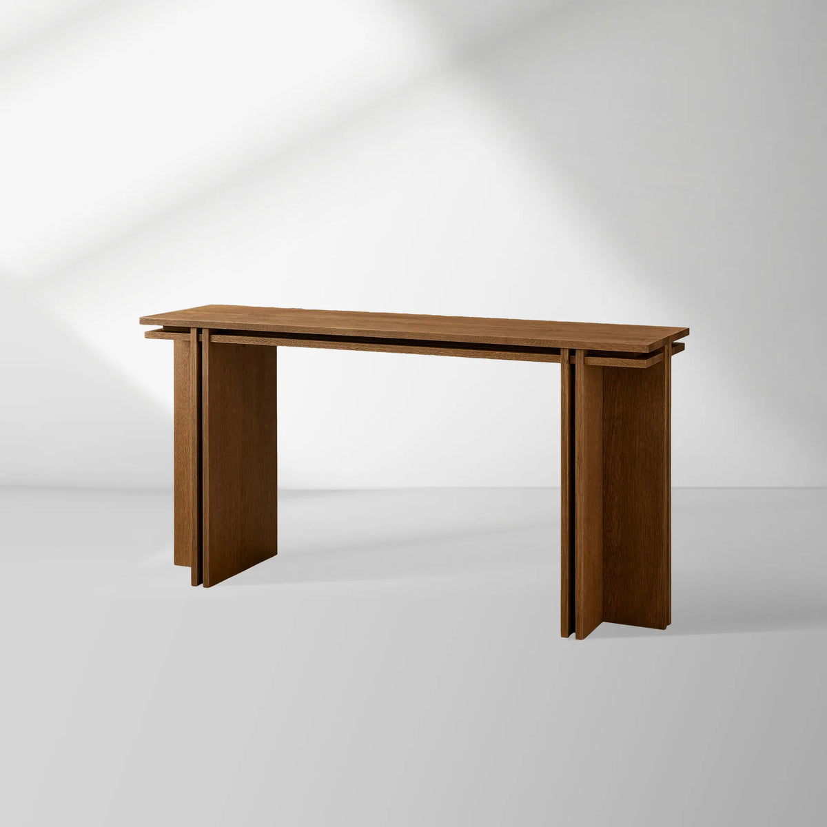 Eaves Layered Oak Entrance Console Table Modern Minimalism Style Wood Entryways Wallway Table