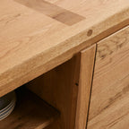 Buffet Panta en chêne blanc, buffet de campagne en bois, meuble TV pour entrée
