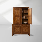Stefania Küchenschrank aus Pappelholz, Canaletto Sideboard, Buffet, hohes Möbelstück mit Blumenmotiv für Wohnzimmer, Eingangsbereich