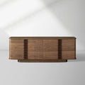 Ribbon Mid-Century Modern Buffet Anrichte Holz Wohnzimmer Medien-TV-Schrank Dielenschrank mit zurückgesetztem Sockel
