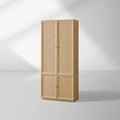 Nason Modular Oak Tall Display Cabinet Modern Lockers Wardrobe Living Room Large Lockers