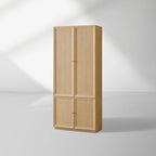 Nason Modular Oak Tall Display Cabinet Modern Lockers Wardrobe Living Room Large Lockers