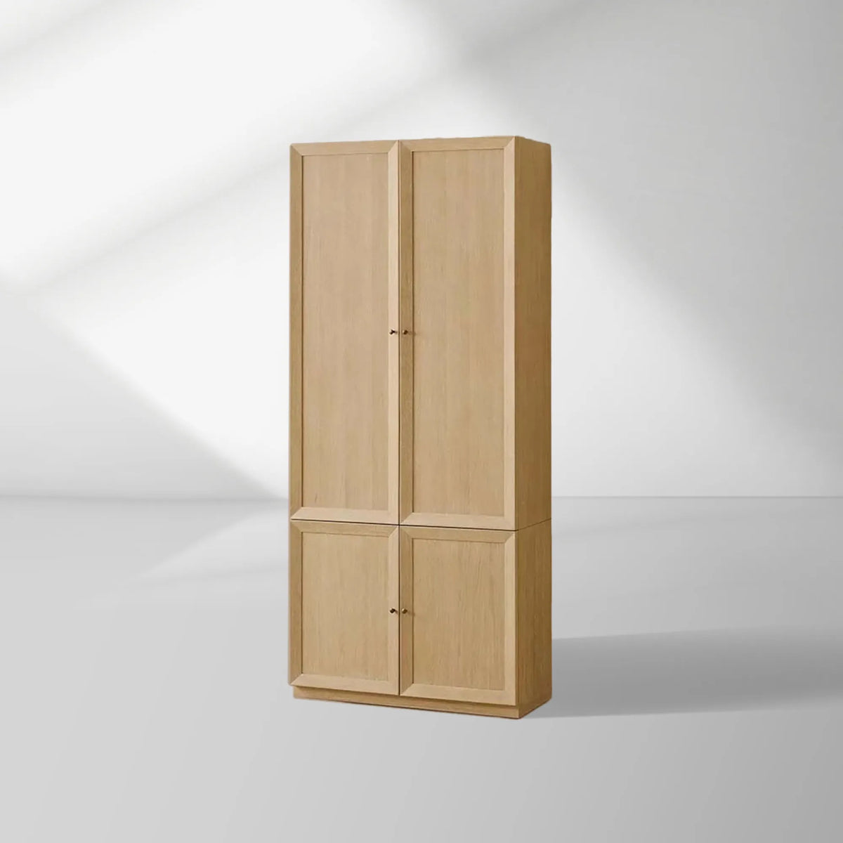 Nason Modular Oak Tall Display Cabinet Modern Lockers Wardrobe Living Room Large Lockers
