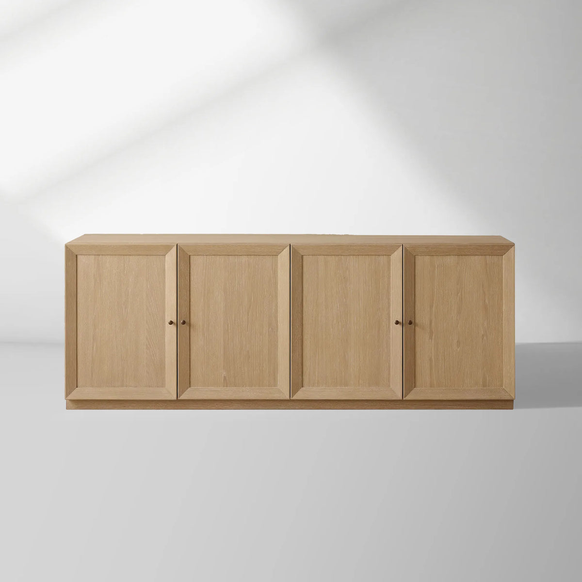 Nason Modulares TV-Möbel mit vier Türen aus massiver Eiche, Beistellschrank, TV-Aufbewahrungseinheit, Holz-Sideboard