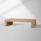 Table basse rectangulaire Sullivan cascade en bois de chêne massif, table à thé centrale de style rustique, table basse de cocktail.