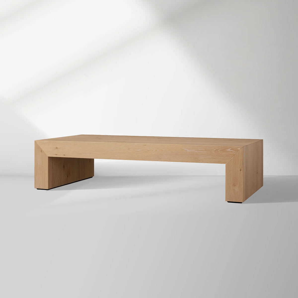 Table basse rectangulaire Sullivan cascade en bois de chêne massif, table à thé centrale de style rustique, table basse de cocktail.