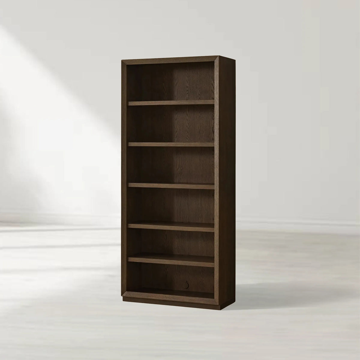 Nason Modular Tall Display Cabinets Oak Wood Bookcase with LED Lighting