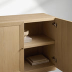 Nason Modulares TV-Möbel mit vier Türen aus massiver Eiche, Beistellschrank, TV-Aufbewahrungseinheit, Holz-Sideboard