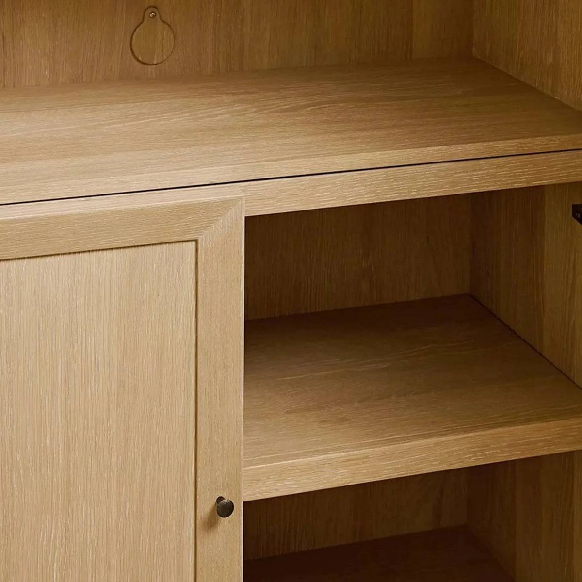 Nason Modular Oak Tall Display Cabinet Modern Lockers Wardrobe Living Room Large Lockers