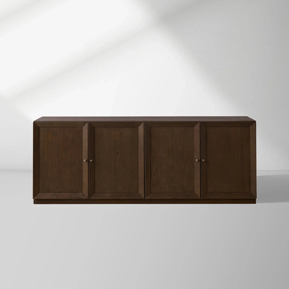 Nason Modulares TV-Möbel mit vier Türen aus massiver Eiche, Beistellschrank, TV-Aufbewahrungseinheit, Holz-Sideboard