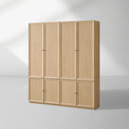 Nason Modular Oak Tall Display Cabinet Modern Lockers Wardrobe Living Room Large Lockers