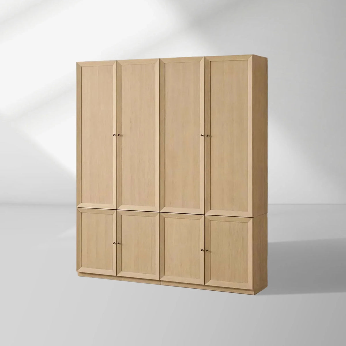 Nason Modular Oak Tall Display Cabinet Modern Lockers Wardrobe Living Room Large Lockers