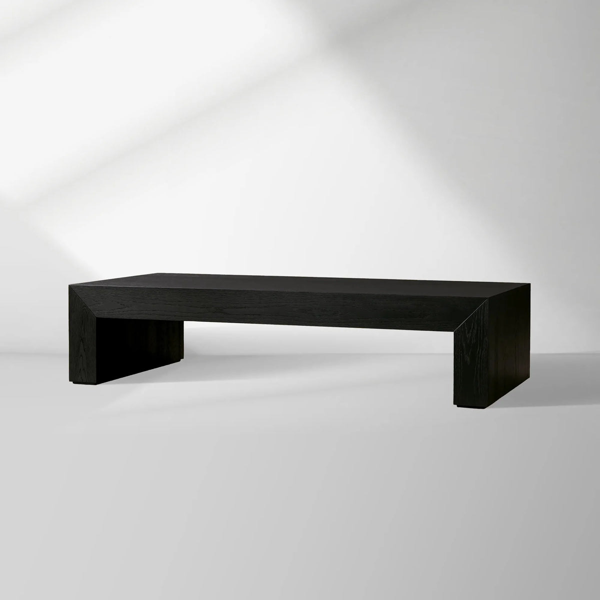 Table basse rectangulaire Sullivan cascade en bois de chêne massif, table à thé centrale de style rustique, table basse de cocktail.