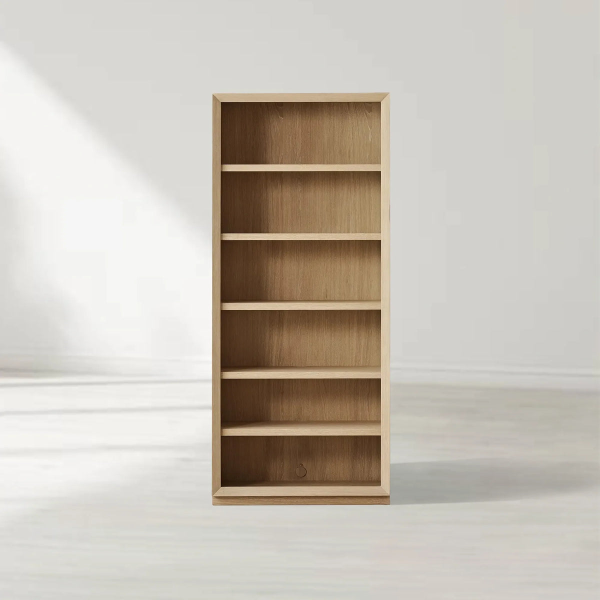 Nason Modular Tall Display Cabinets Oak Wood Bookcase with LED Lighting