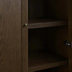 Nason Modular Oak Tall Display Cabinet Modern Lockers Wardrobe Living Room Large Lockers