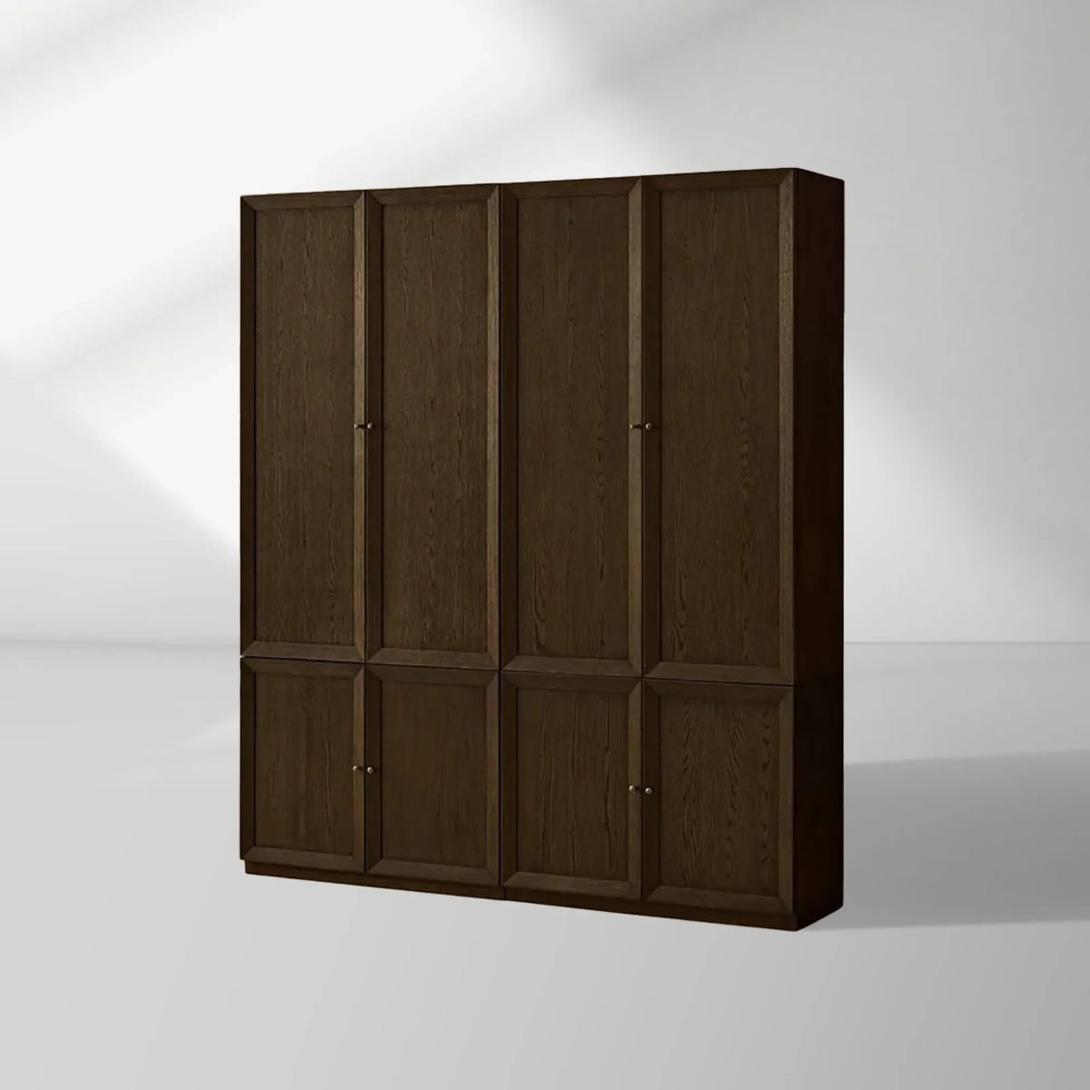 Nason Modular Oak Tall Display Cabinet Modern Lockers Wardrobe Living Room Large Lockers