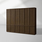 Nason Modular Oak Tall Display Cabinet Modern Lockers Wardrobe Living Room Large Lockers