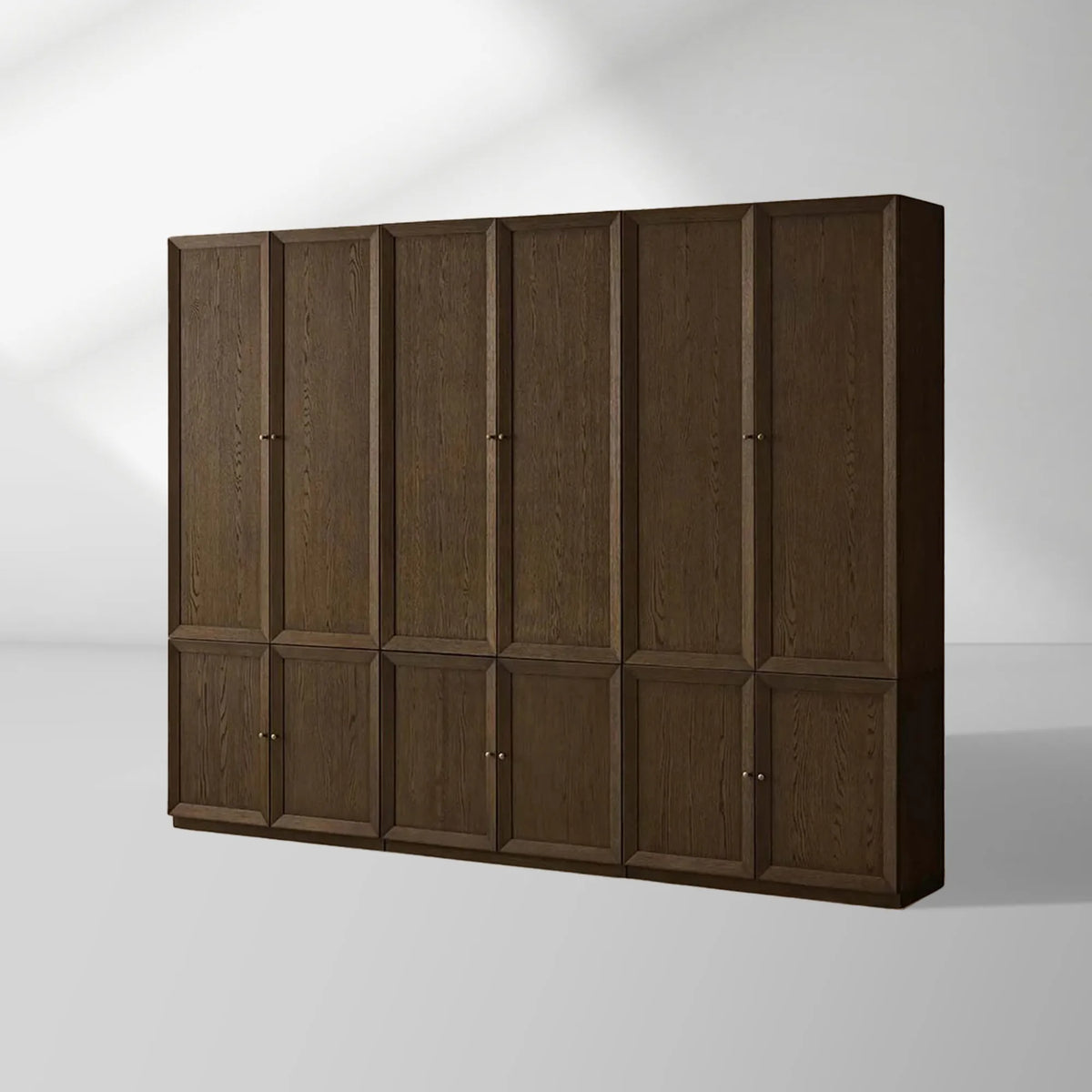 Nason Modular Oak Tall Display Cabinet Modern Lockers Wardrobe Living Room Large Lockers