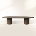 Astor Coffee Table with Marble Top Oval Wood Base Sofa Center Tea Table