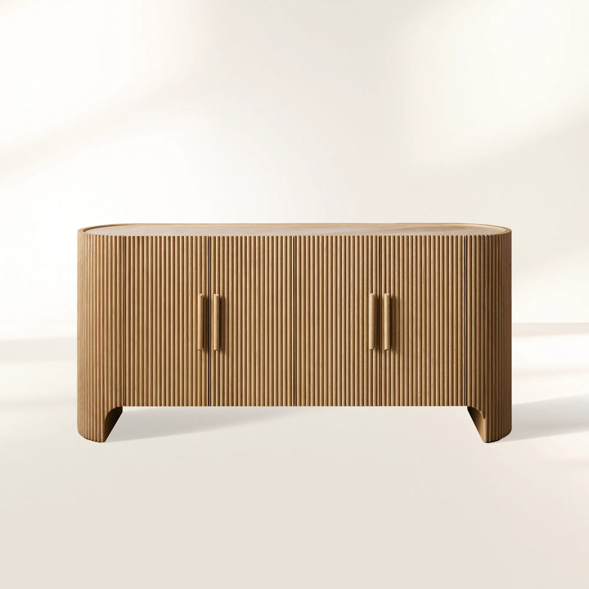 Astor Inset Marble Stone Top Buffe Sideboard Wood Media TV Cabinet Quiet Luxury Entryways Cabine