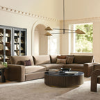 Finnley Runder Couchtisch Sofa Beistelltisch Teetisch mit Steinplatte & Messingsockel