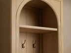 Hattie Solid Oak Entryway Cabinet Hand-Crafted with Hooks & Drawers