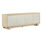 Water Pelagic Sculpted Media Console Sideboard Washed Oak TV Stand Storage Drawers Cabinet