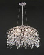 Lustre moderne en cristal K9 argenté de 61 à 102 cm (24 à 40 pouces) en forme de branche d'arbre