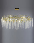 48-72 Inch Oval Chandelier Gold Tree Branch Chandelier Modern Crystal Chandelier for Dining Room