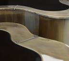 Luxury Hammered Brass Coffee Table with Wave Sculptural Design & Artisan Craftsmanship Center Tea Table
