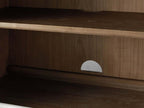 Rowan Wood Modulares Wandregal, Mahagoni-Aufbewahrungsschrank mit geriffeltem Glas
