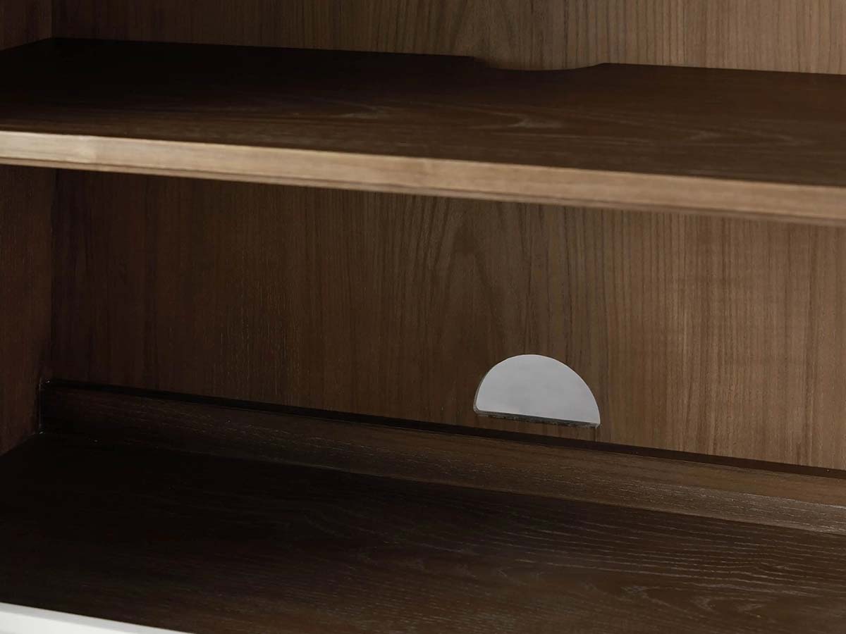 Rowan Wood Modulares Wandregal, Mahagoni-Aufbewahrungsschrank mit geriffeltem Glas