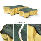 Luxury Patina Brass Coffee Table with Organic Sculptural Design & Handcrafted Finish Center Tea Table