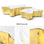 Luxury Patina Brass Coffee Table with Organic Sculptural Design & Handcrafted Finish Center Tea Table