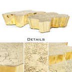 Luxury Patina Brass Coffee Table with Organic Sculptural Design & Handcrafted Finish Center Tea Table