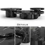Luxury Gold Coffee Table with Round Glass Top & Sculptural Brass Base Center Tea Table