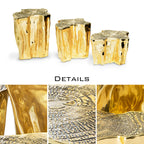 Luxury White Coffee Table with Sculptural Gold Base & Organic Modern Design Center Tea Table