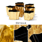 Luxury White Coffee Table with Sculptural Gold Base & Organic Modern Design Center Tea Table