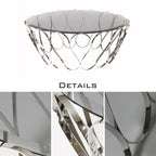 Luxury Round Coffee Table with Sculptural Brass Base Center Tea Table