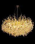 Lustre rond de 99 cm (39 pouces) - Lustre moderne pour salon - Lustre doré en forme de branches d'arbre