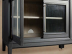 Rowan TV-Schrank aus Holz mit geriffelten Glastüren, Eingangsschrank und Medienkonsole