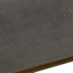 Max Rectangular Glass Coffee Table Faux Shagreen Center Tea Table