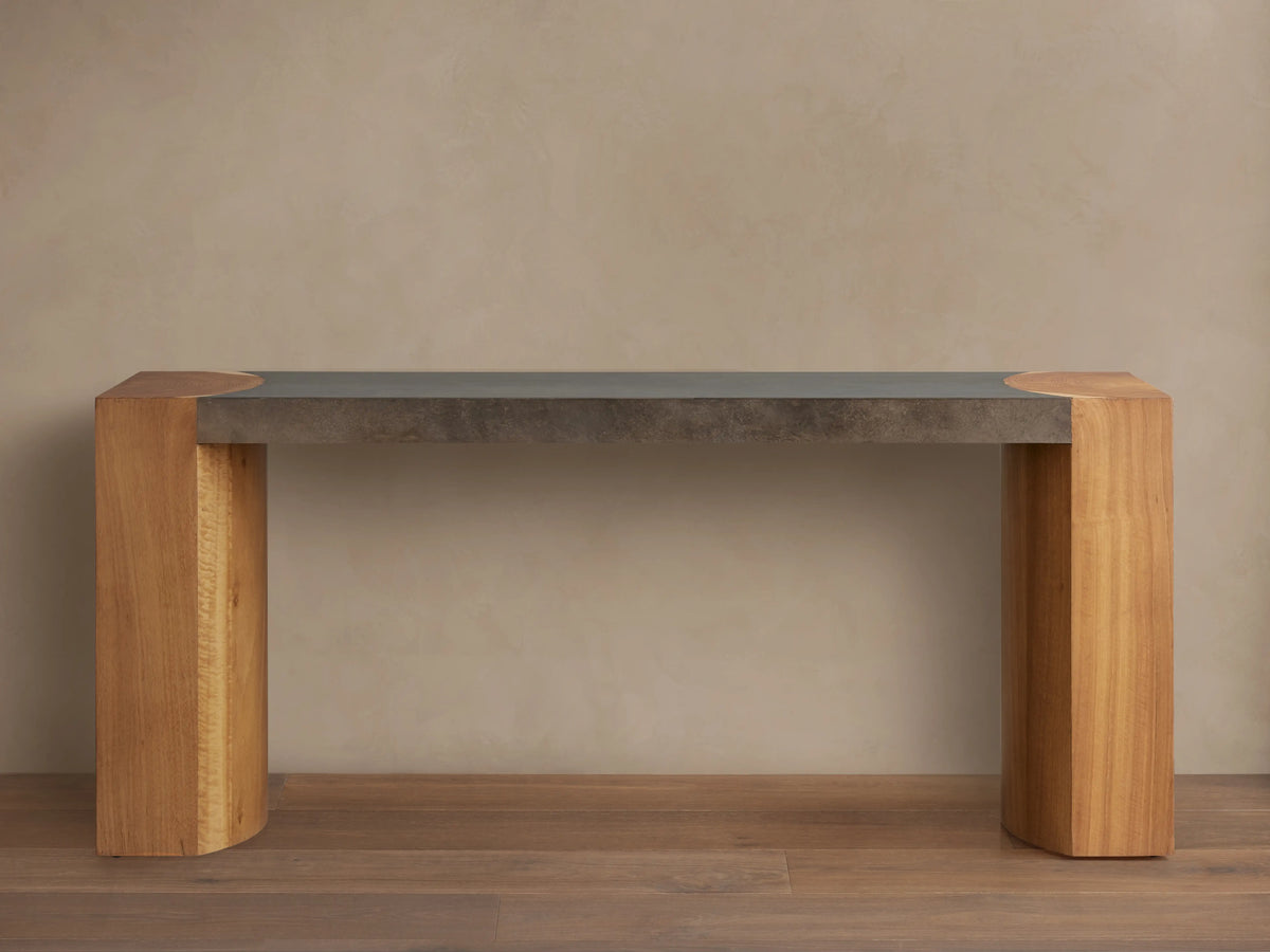 Akazienholz-Konsole Tisch Handgefertigt Industrieller Stil Wohnzimmer