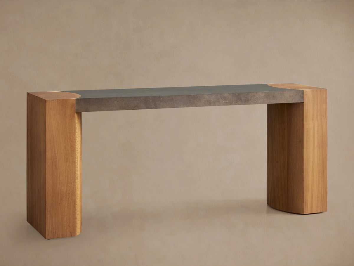 Akazienholz-Konsole Tisch Handgefertigt Industrieller Stil Wohnzimmer