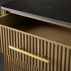 Finnley Holzkommode mit acht Schubladen und Marmor- oder Blausteinplatte, ländlicher Schrank mit 8 Schubladen